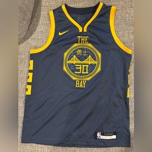 Youth L Stephen Curry #30 Golden State Warriors Jersey Nike Swingman Blue EUC